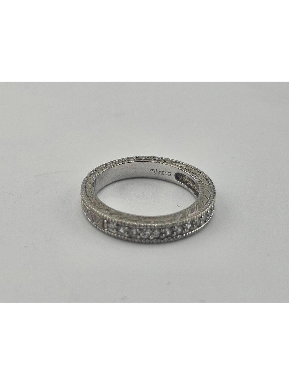 Sterling Silver Eternity Band Ring with Cubic Zirconia, Size 5.5